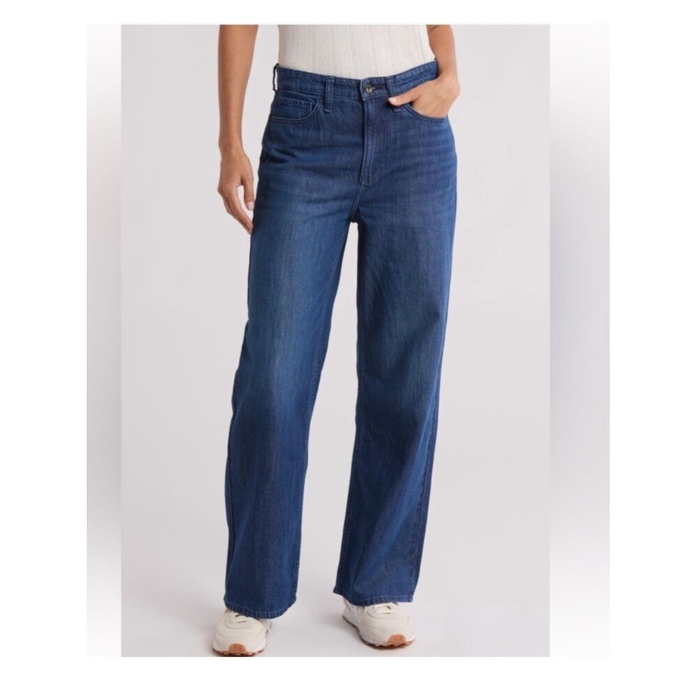 Rag & Bone Lori Mid Rise Wide Leg Darkwash Denim Jeans Size 29